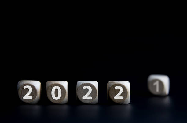 istock Wooden blocks for year 2022 1403201160