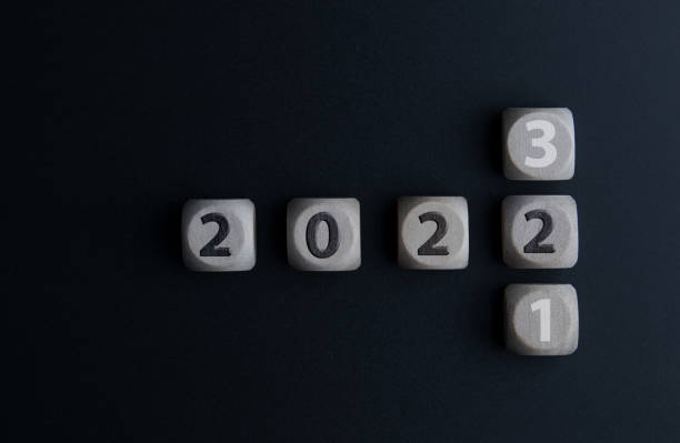 istock Wooden blocks for year 2022 1403201161