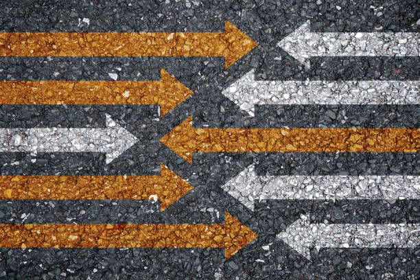 istock concept of racing and different directions for victory. 1403201175