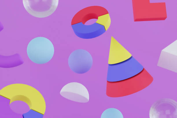 istock 3d Geometric shapes colorful background 1403202711