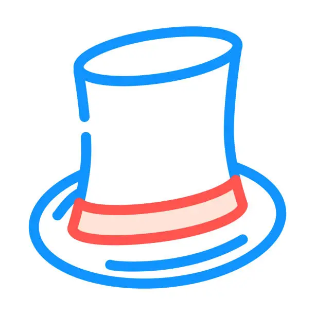Vector illustration of cylinder hat color icon vector illustration