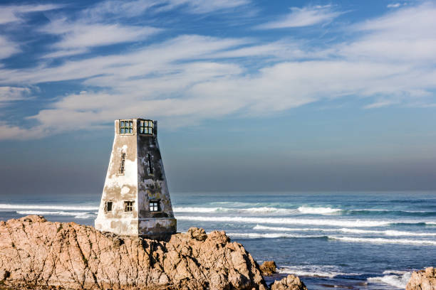 Casablanca sea view, Morocco old lighthouse landscape
