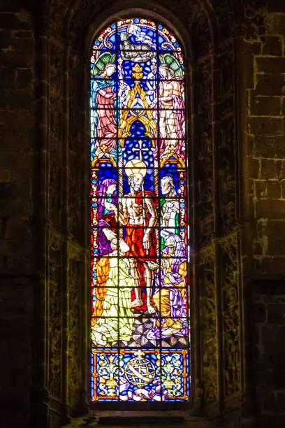 Window in Jeronimos church, Portugal