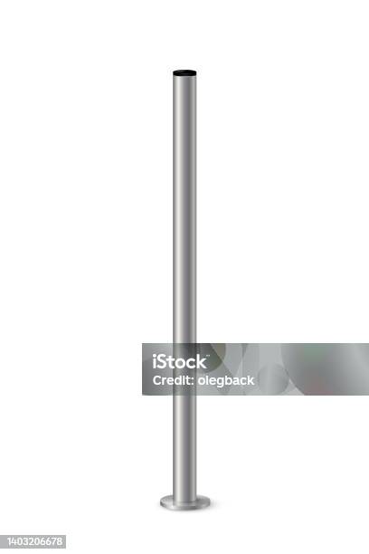 Metal Sign Posts. 3d 3d Metal Pole Signpost On Base Realistic Vertical Grey Steel Iron Or ...