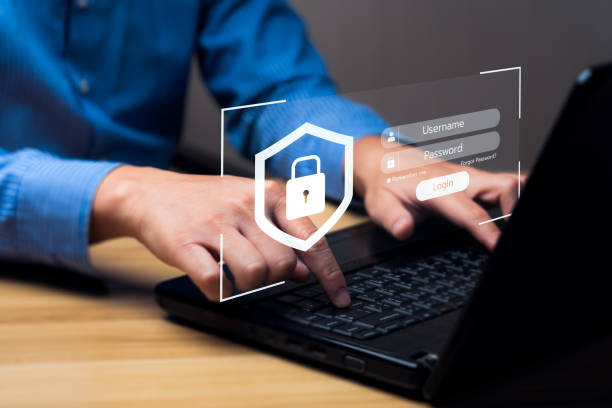 istock Cyber login and password concept with a smartphone. Data protection and secure internet access cyber security. secure access to users personal information security and encryption. 1403208558