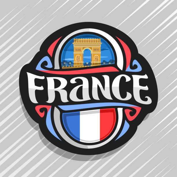 vector logo für frankreich - arc de triomphe du carrousel stock-grafiken, -clipart, -cartoons und -symbole