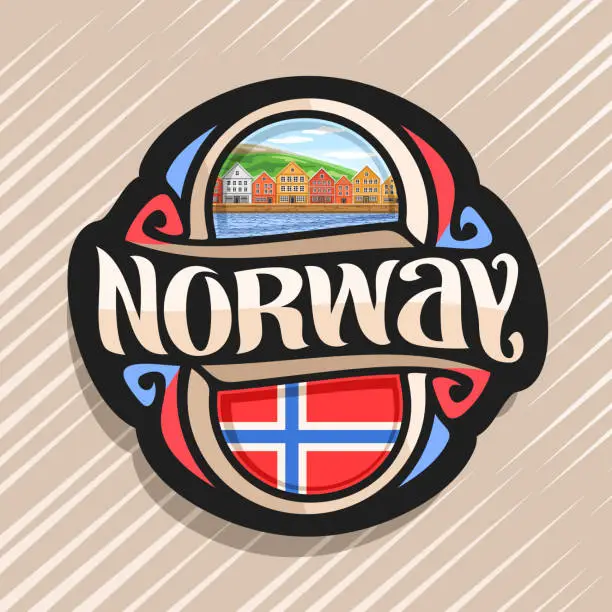 Vector illustration of Vector logo for Norway