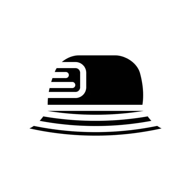 Vector illustration of panama hat glyph icon vector illustration