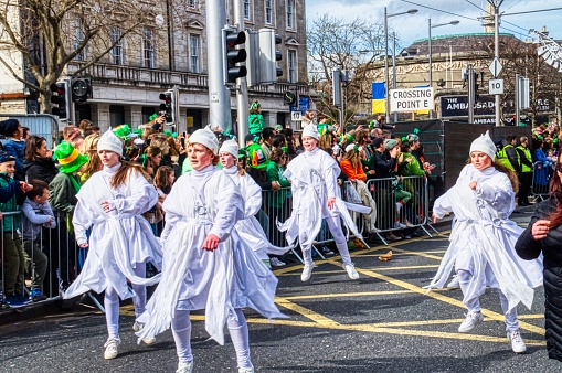 Photo of Dancers taking part in the st Patricks Day Parade Dublin Ireland 2022