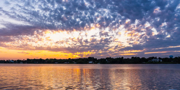 istock Dramatic sunrise over South Prong Saint Sebastian River in Florida 1403218040