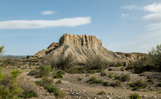 Landscape of Tabernas Desert in Almeria, Spain