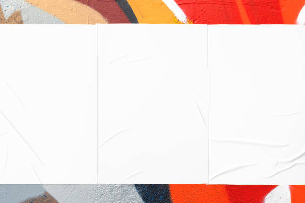 istock colorful urban wall texture with three wrinkled glued poster templates 1403219609