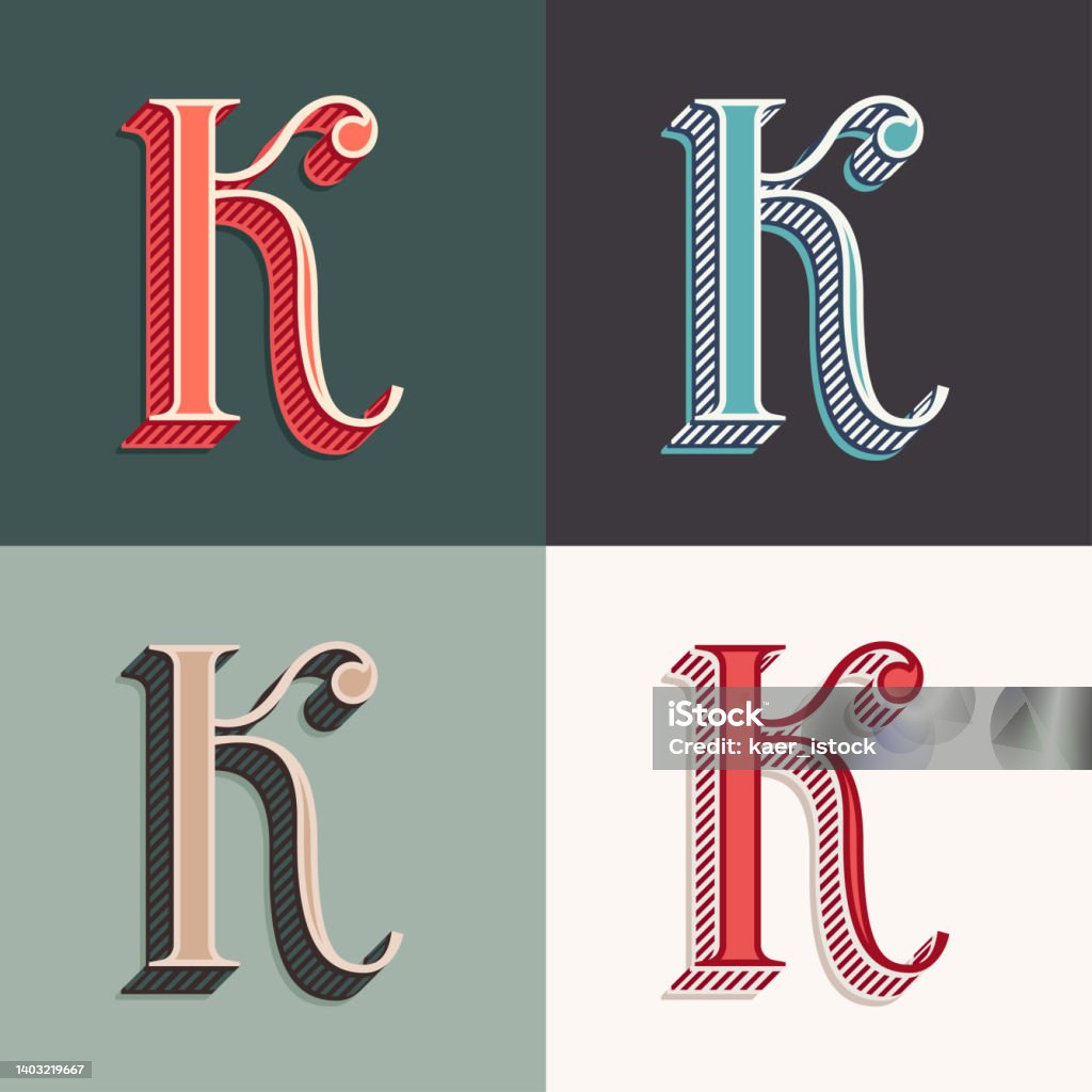 K Letter Logo In Classic Threedimensional Style Stock Illustration ...