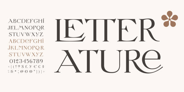Elegant serif font with playful ligatures. Perfect for creating classical printing, retro design, clothing embroidery, unique packaging, vintage header, luxury identity, etc. classical greek stock illustrations