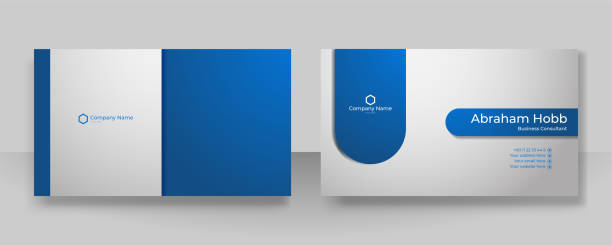 istock Modern creative and clean blue business card design template. Luxury elegant business card design background with trendy simple abstract geometric stylish wave lines. Vector illustration 1403222810