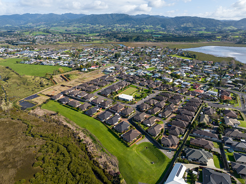 Aerial view of a suburb in Bay of Plenty, New Zealand