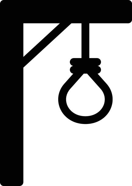 gallows gallows Vector illustration on a transparent background. Premium quality symmbols. Glyphs vector icons for concept and graphic design. silhouette of the hanging noose stock illustrations