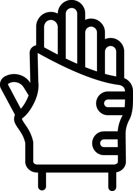 hand hand Vector illustration on a transparent background. Premium quality symmbols. Thin line vector icons for concept and graphic design. bandage arm stock illustrations