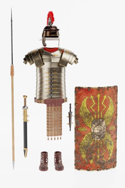 Realistic 3D Render of Roman Armor - Full Realistic 3D Render of Roman Armor - Full roman centurion stock pictures, royalty-free photos & images