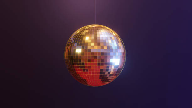 光を反射して輝くディスコボール - disco dancing ストックフォトと画像