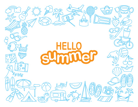 Vector Summer Icons Background
