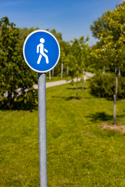 istock a sign in the park indicating a pedestrian zone 1403238617