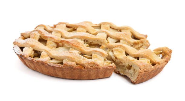 istock Delicious traditional apple pie isolated on white 1403248726