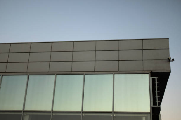 istock Glass in building. Large windows with mirror coating. 1403261348