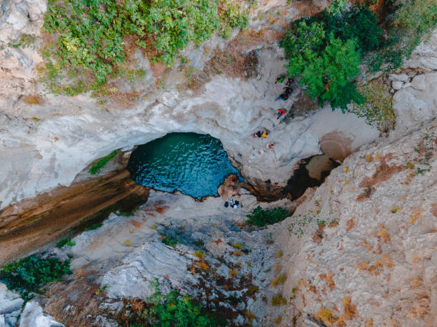 istock overhead view of dimosari waterfall lake 1403265202