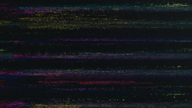 glitch noise static tv vfx pack. wizualne efekty wideo paski tła, ekran telewizora crt bez efektu usterki sygnału - vcr audio cassette video video cassette tape zdjęcia i obrazy z banku zdjęć