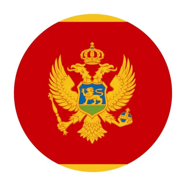 Vector illustration of National flag of Montenegro