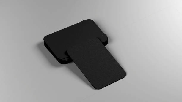 istock Black business cards blank mockup - template. 3d rendering 1403271966