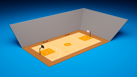 Basketball court. Sport team concept.3d illustration.