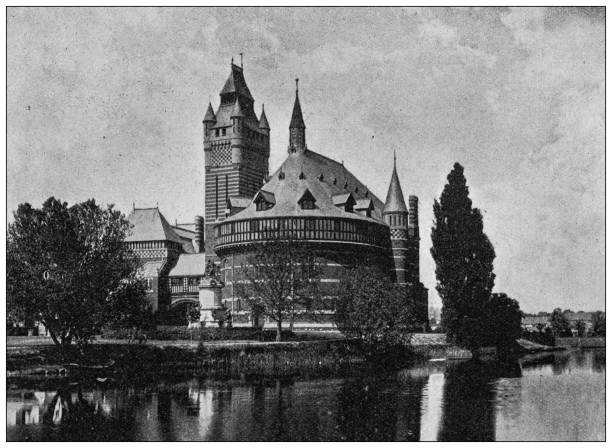 istock Antique photo: Shakespeare theatre in Stratford-upon-Avon 1403273875