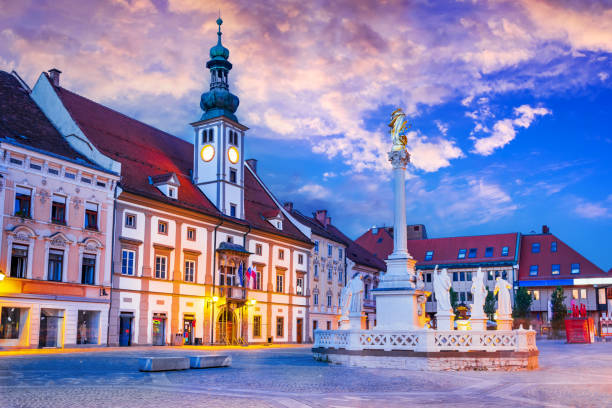 istock Maribor, Slovenia. Old town Plague Column in Main Square 1403277009