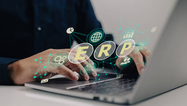 istock An IT manager examines the ERP (Enterprise Resource Planning) architecture: ERP, enterprise resource planning Productivity and improvement concept. 1403278437