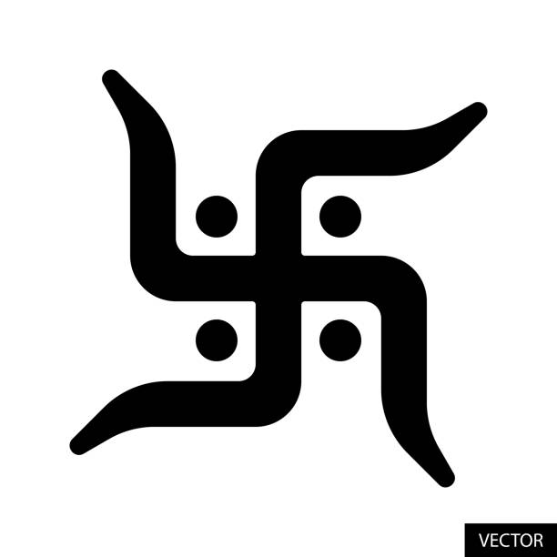 The Swastika symbol, Swastik, sacred symbol of Hindus of divinity and spirituality vector icon in flat style design for website design, app isolated on white background. EPS 10 vector illustration. The Swastika symbol, Swastik, sacred symbol of Hindus of divinity and spirituality vector icon in flat style design for website design, app isolated on white background. EPS 10 vector illustration. symbol of india stock illustrations