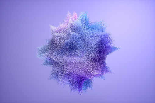 Abstract particle background, 3d render.