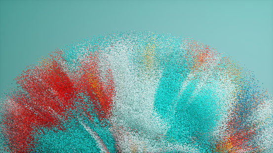 Abstract particle background, 3d render.