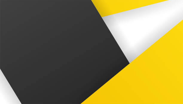 istock Modern simple 3D black yellow orange abstract background. Design for business card, presentation background, booklet, brochure, certificate, template, backdrop, and banner 1403286412