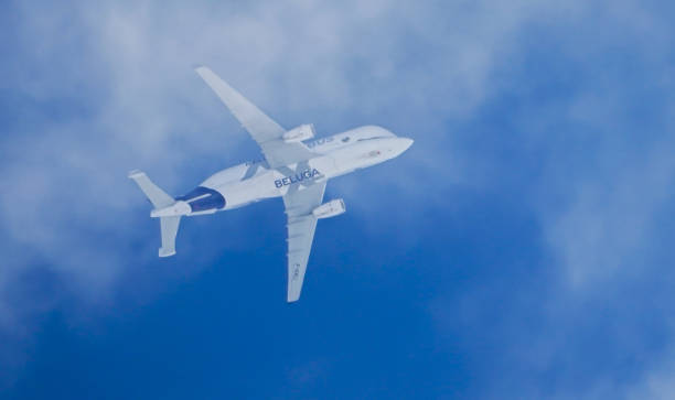 Airbus Beluga XL flying at 8,000ft over Yorkshire on its way to Chester