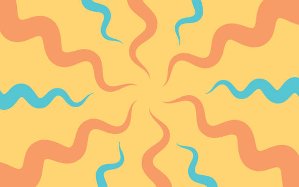 stockillustraties, clipart, cartoons en iconen met summer squiggle zig zag background - bizar