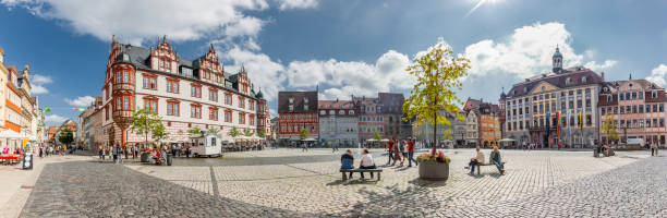 istock Marketplace in Coburg in Germany 1403290190