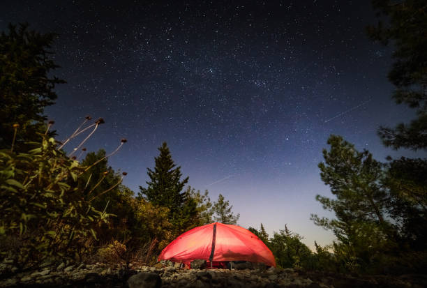 Free Stock Photo of Tents on Rocks Under Night Sky | Download Free ...