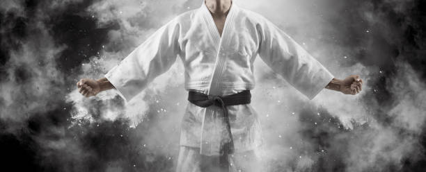 istock Man in kimono with black belt 1403291504