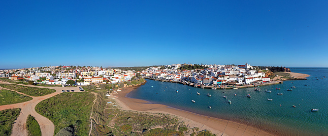 Panorama from the traditional village Ferragudo in the Algarve Portugal
