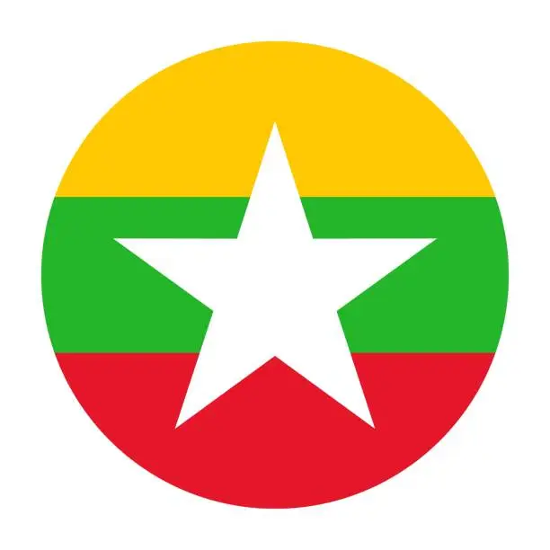 Vector illustration of National flag of Myanmar