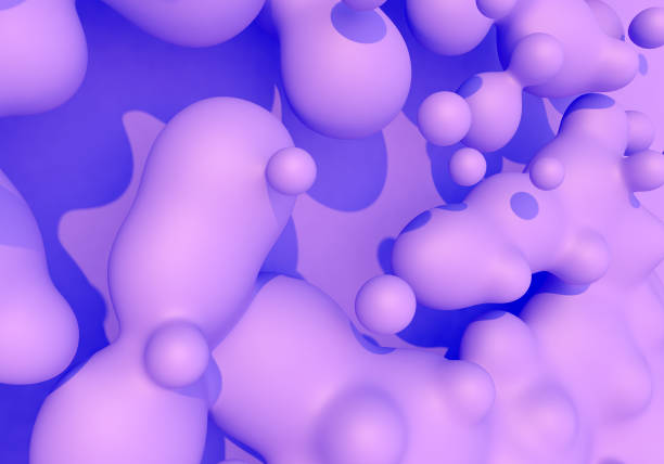 istock Abstract background with pink and blue liquid drops 1403297329