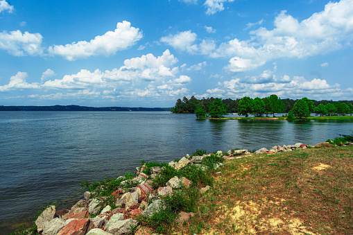 Pickwick Landing State Park Marina lake entrance on the Tennessee River.\