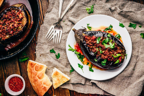 istock Eggplant stuffed with ground beef and tomatoes 1403302458
